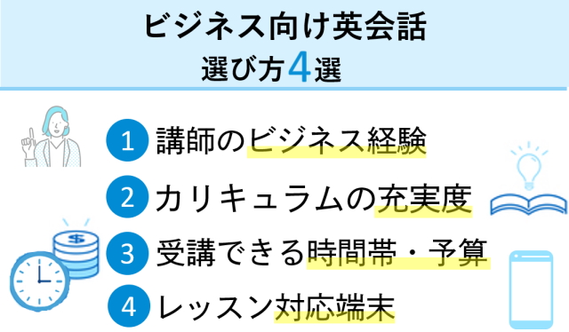 ビジネス向け英会話　選び方